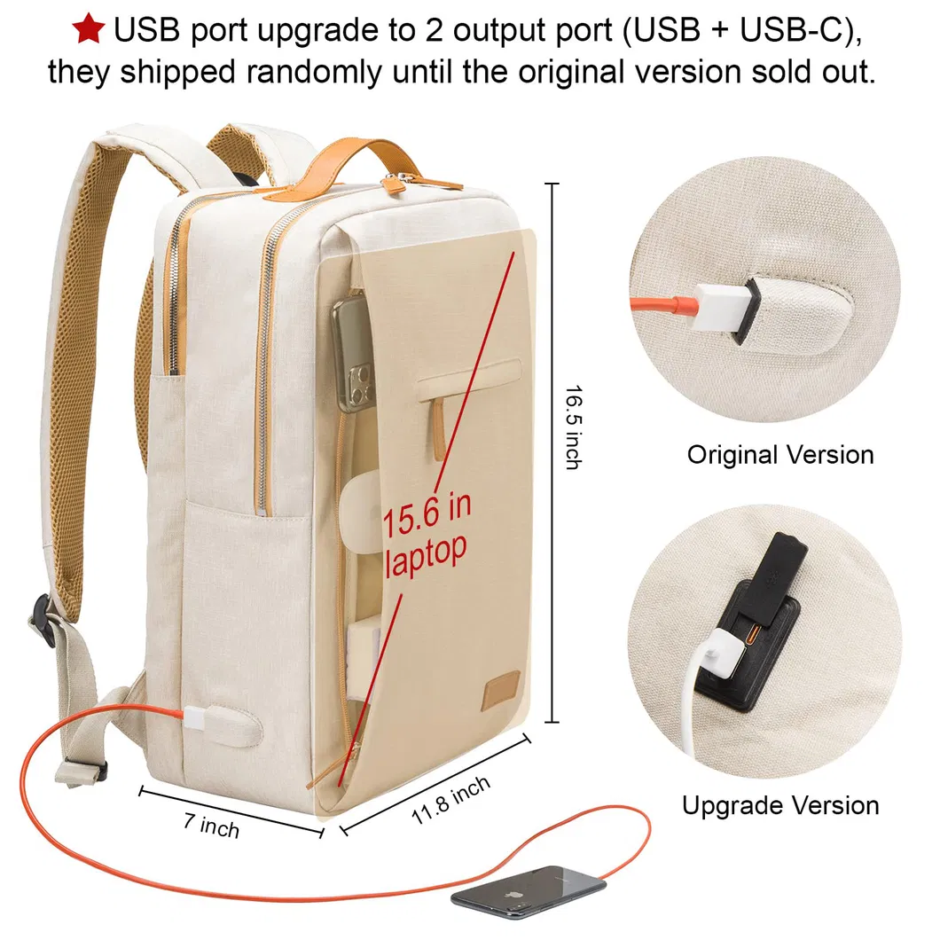 Xianghui Laptop Bag Student Backpack Large Capacity Travel Bag with USB