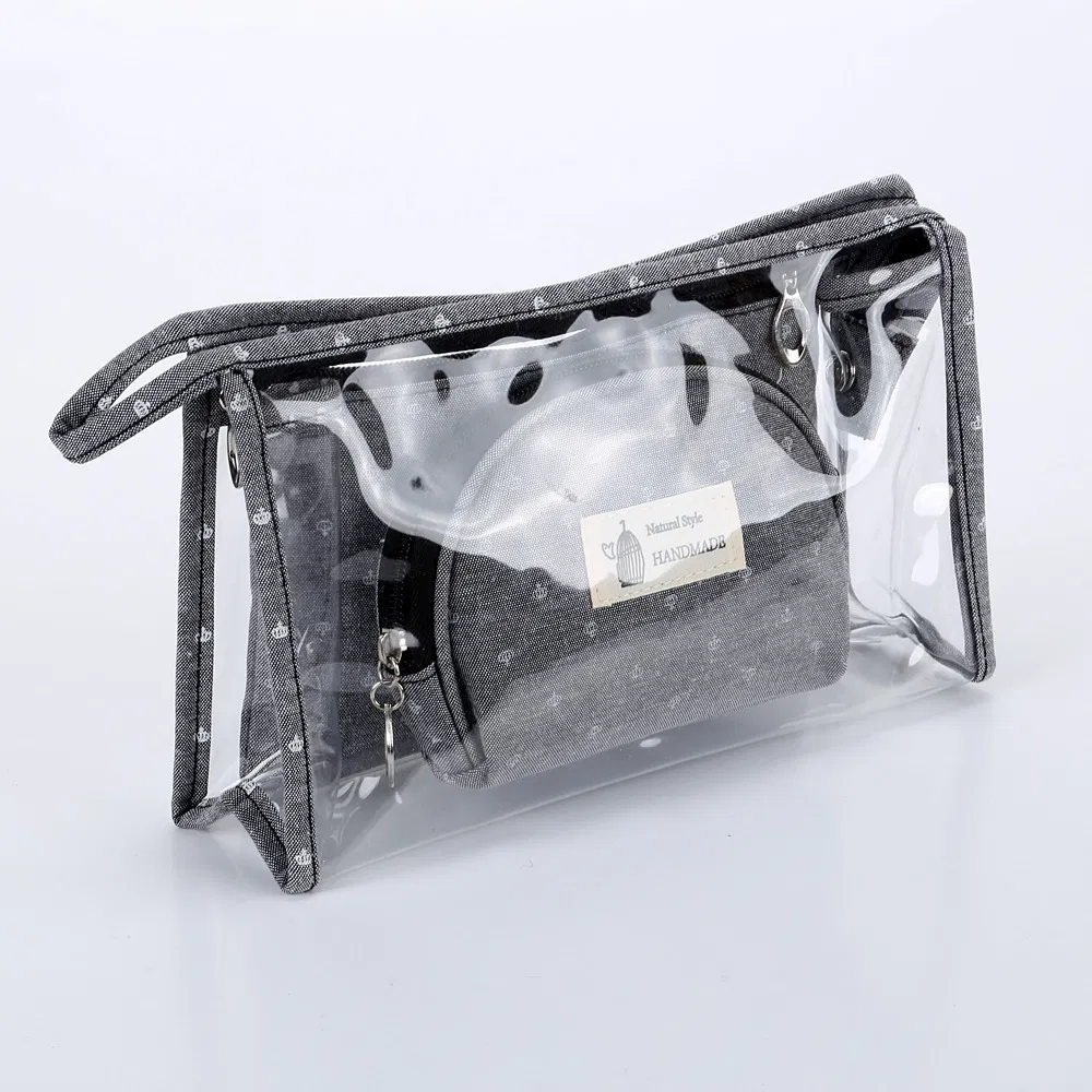 Xianghui Transparent Makeup Cosmetic Bag Set Wholesale Travel Quality Printed Beauty Loco Customizable Girls Gift Makeup Bag
