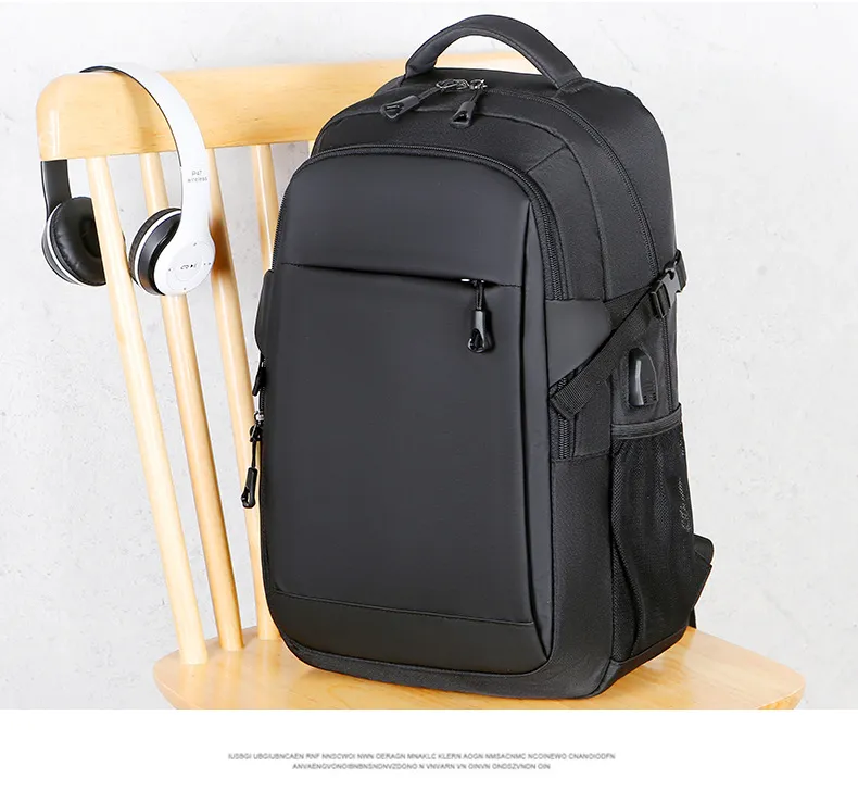 Xianghui USB Anti-Theft Pocket Printed Logo Leisure Backpack Computer Bag
