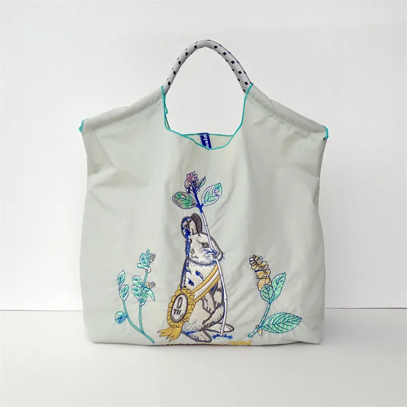 Xianghui Embroidery Shopping Nylon Handbag Single Shoulder Simple Environmental Protection Bags