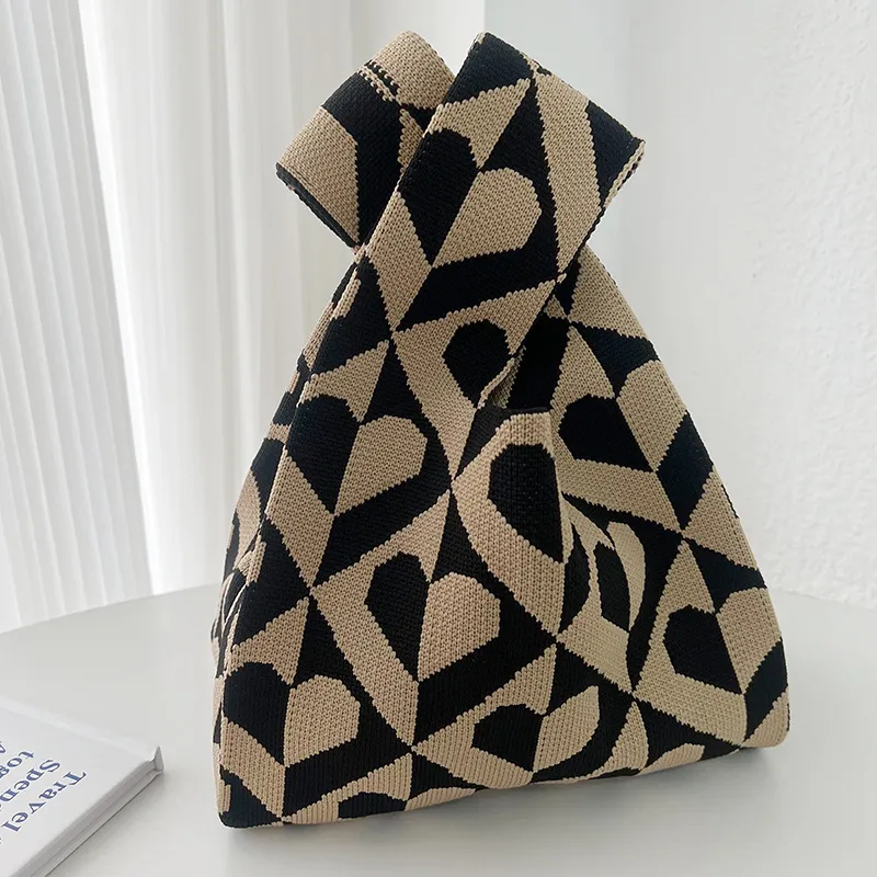 Xianghui Wholesale Vest Casual Knit Hand-Held Checkerboard Bags