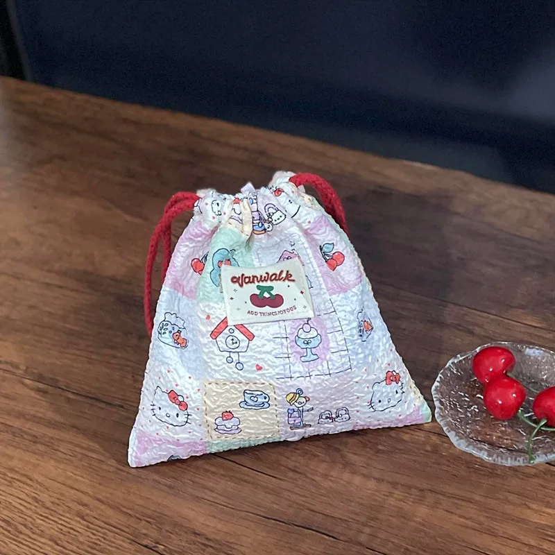 Xianghui Portable Makeup Toiletry Bag Travel Sanitary Pad Storage Bag Large Capacity Drawstring Closure Jewelry Storage Pouch