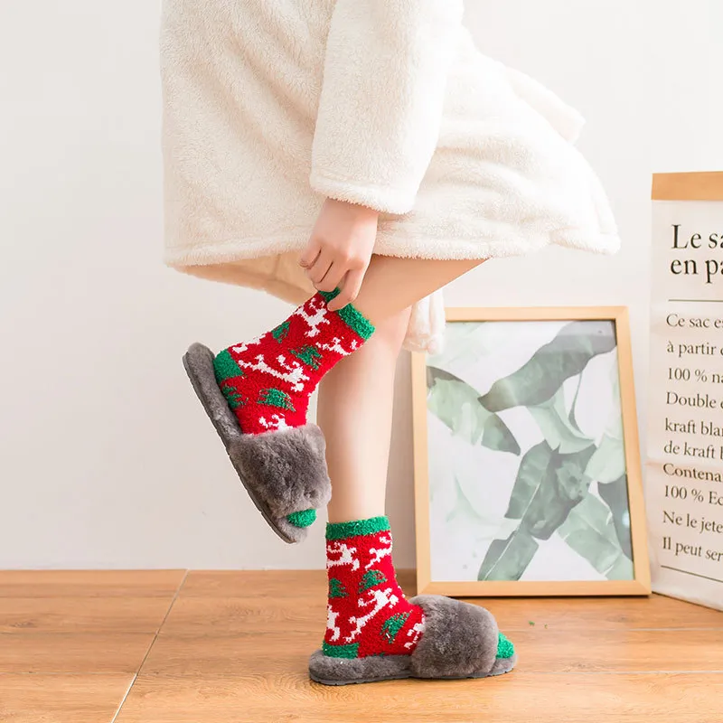 Xianghui S Korean Version Female Japanese Tube Socks Christmas Show Sock