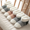 Xianghui Winter Color Striped Knit Fluffy Fuzzy Nonslip Thick Socks Slippers