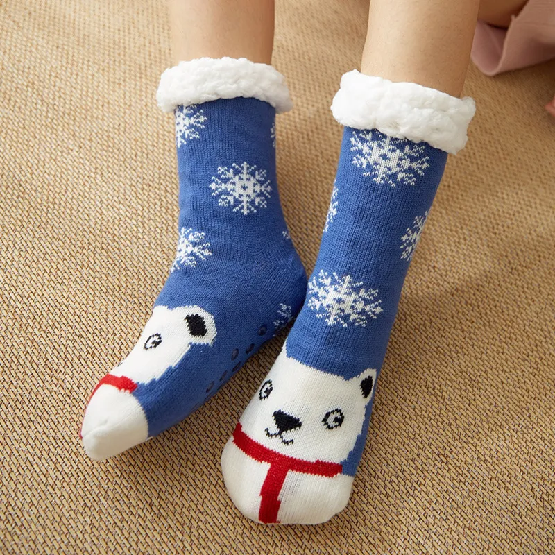 Xianghui Christmas Warm and Velvet Home Indoor Sleeping Socks