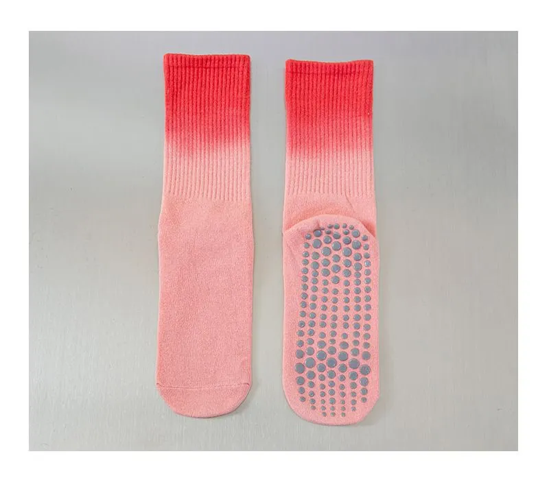 Xianghui Gradient Color Cotton Non-Slip Fitness Pilates Sports Yoga Socks