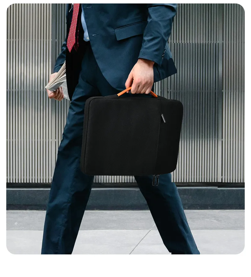 Xianghui Black and Gray Small Laptop Bag Inner Bag
