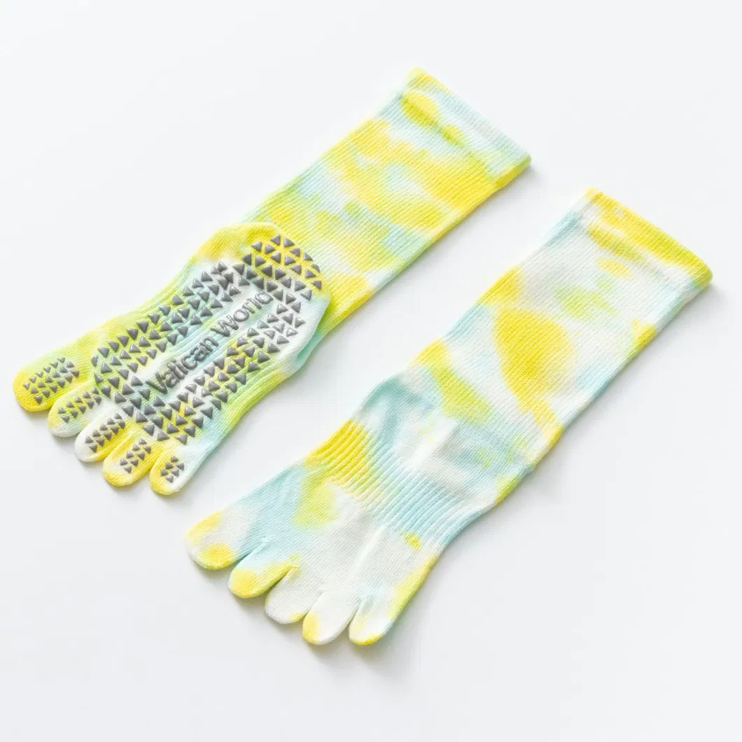 Xianghui Multi-Colored Tie Dye PVC Non-Slip Pilates Toe Sports Yoga Socks