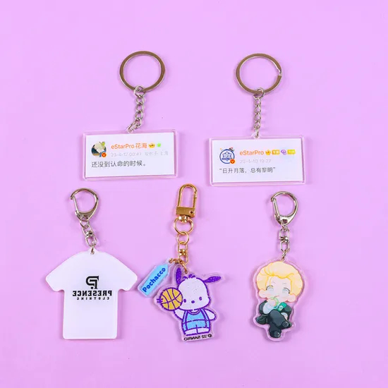 Xianghui Cartoon Figure Custom Design Acrylic Pendant Toy Keychain Key Ring