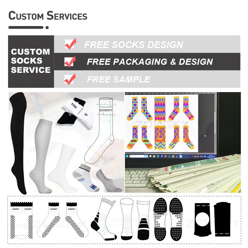 OEM Customised White Sokken Calcetines Sock-Stocking Custom Made Socks Fashion Logo Grip Socks Crew Happy Funny Sports Cotton Men Socks