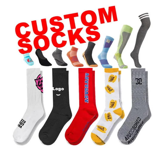 Xianghuilogo Socks Custom Anti Slip Soccer Non Slip Football Basketball Crew Socks