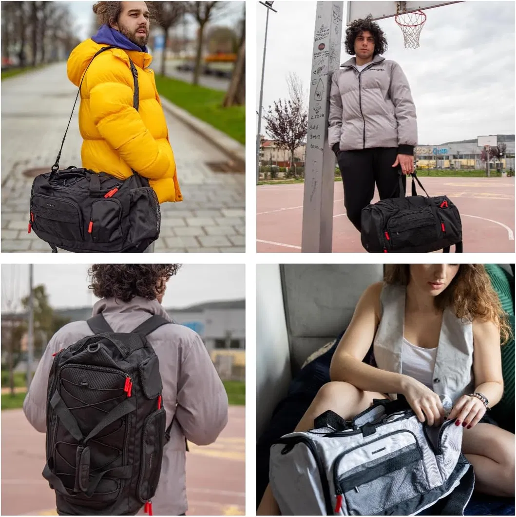 Unisex Small Size Sport Bag Waterproof Gym Carry Tote Oxford Zipper Weekender Travel Bag Shoe Compartment Wet Fashion Letter