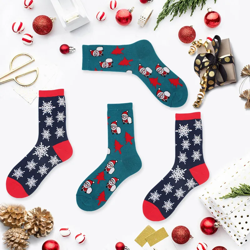 Xianghui Can Custom Logo Women's Winter Christmas Casual Crew Dress Socks