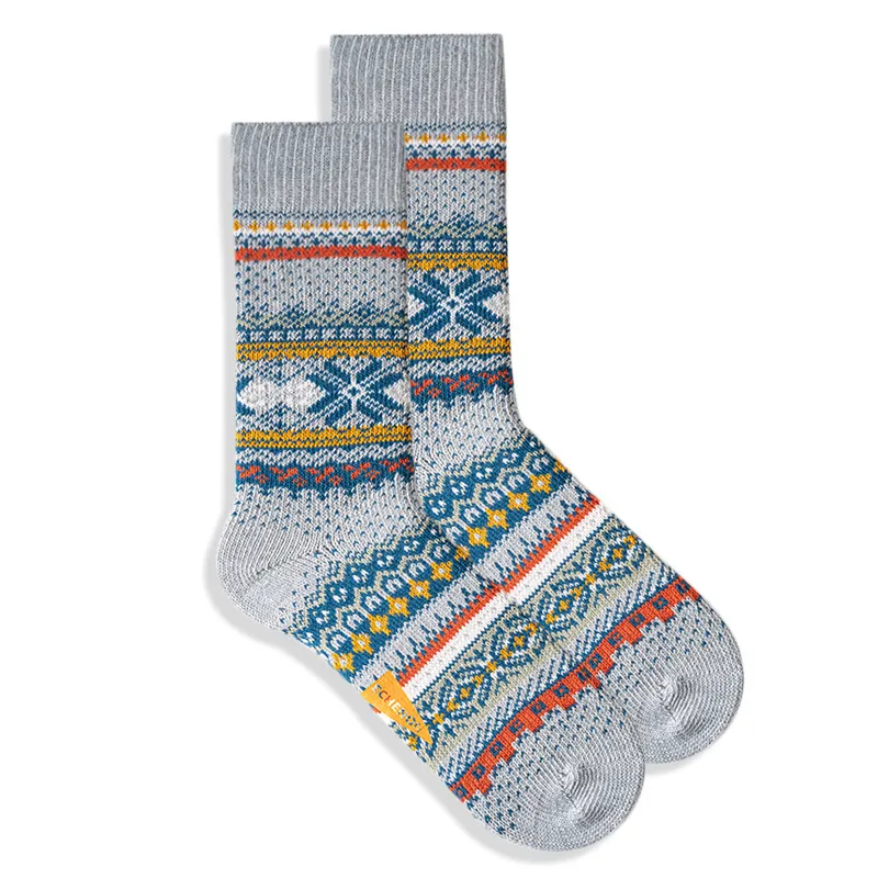 Xianghui Wholesale Novelty Quality Thick Winter Crew Jacquard Happy Socks for Men