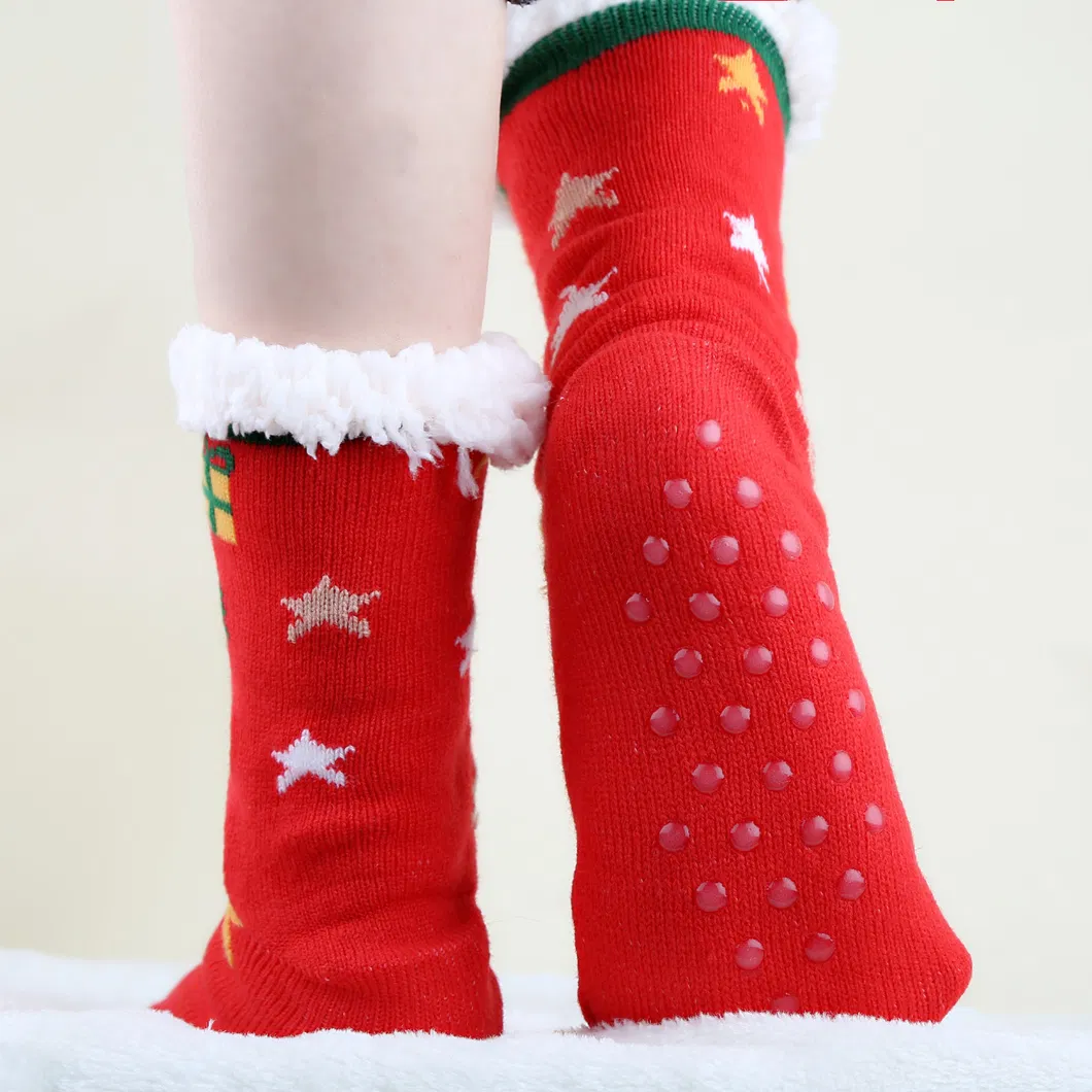 Xianghui Custom Novelty Women Crew Warm Winter Men Christmas Anti Slip Socks