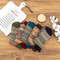 Xianghui Wholesale Vintage Thickened Rabbit Wool Ethnic Plaid MID-Tube Socks