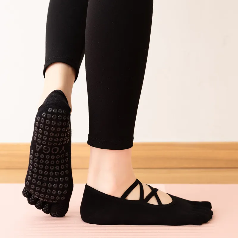 Xianghui Double Cross Strap Full Finger Half Finger Toe Yoga Socks