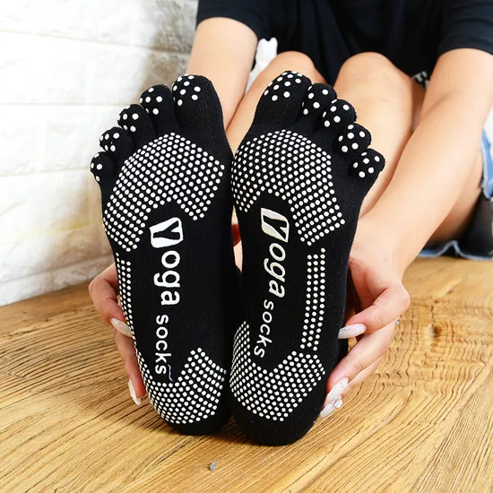 Xianghui Wholesale Custom Cotton Professional Sweat-Wicking Non-Slip Pilates Toe Yoga Socks