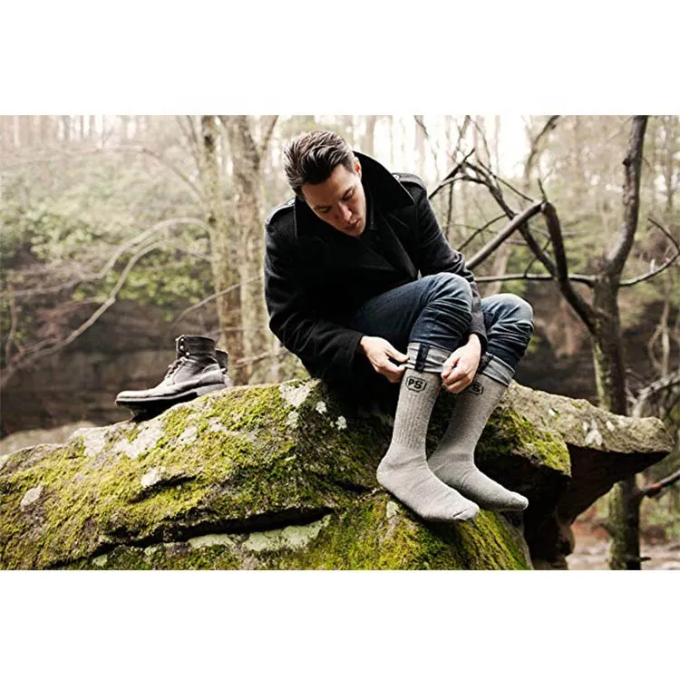 Xianghui Custom Logo Men's Merino Wool Socks Wool Blend Boot Outdoor Recycled Socks
