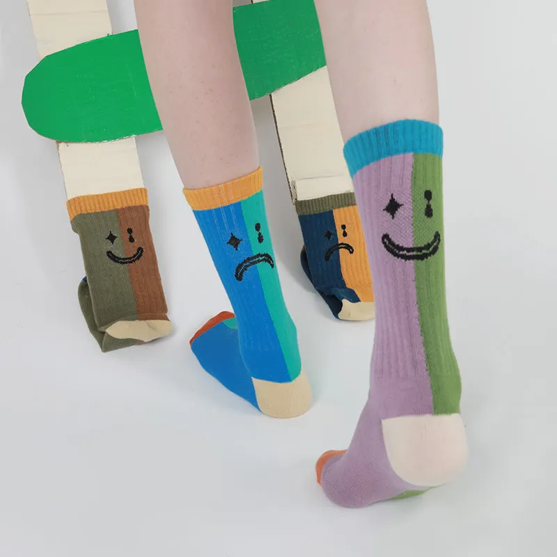 Xianghui New Design Custom Crew Cotton Cool Ab Asymmetrical Design Women Socks