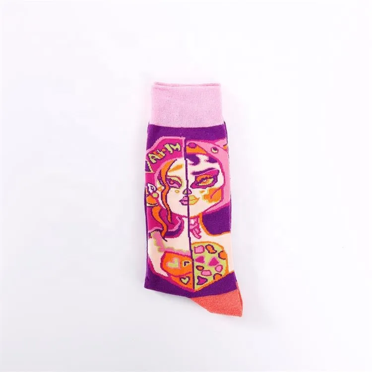 Xianghui New Female Korean Version Fashion Tube Cartoon Girls Tall Socks