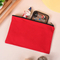Custom Logo Printed Canvas Zipper White Makeup Bag Luxury Cotton Small Canvas Make up Bag Travel Pencil Pouch