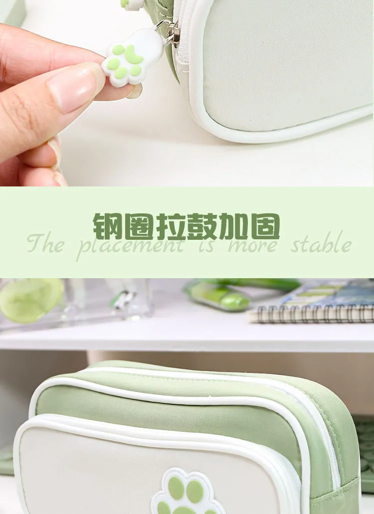 Large Capacity School Pencil Cases Zipper Canvas Storage Pouch Gift Pen Pencil Case Stationery Bag Pouch Travel Pencil Bag