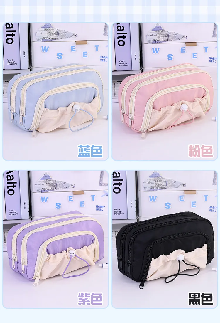 Wholesale School Supplies Pencil Case for School Pen Bags Zipper Pencil Pouch Custom Logo Cloth Pencil Bag