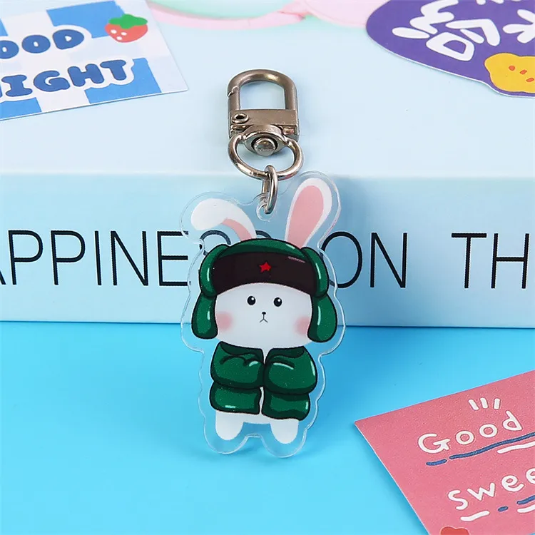 Xianghui Fashion Cute Rabbit Animal Pattern Custom Design Acrylic Keychain
