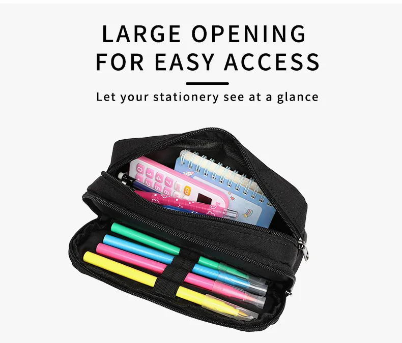 Wholesale Customized Colorful Silicone Pencil Box for Kids Big Capacity Gradient Silicone Pencil Bag for Men and Women