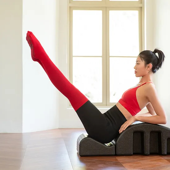 Xianghui Combed Cotton Grip Non-Slip Socks Crew Knee High Yoga Sport Socks