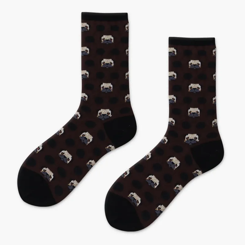 Xianghui Custom Funny Dress Jacquard Fashion Cotton Crew Socks