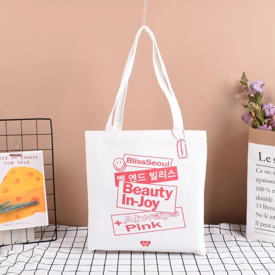 Customize Logo Canvas Fabric Reusable Shopping Bag Supermarket Portable Polyester Bag