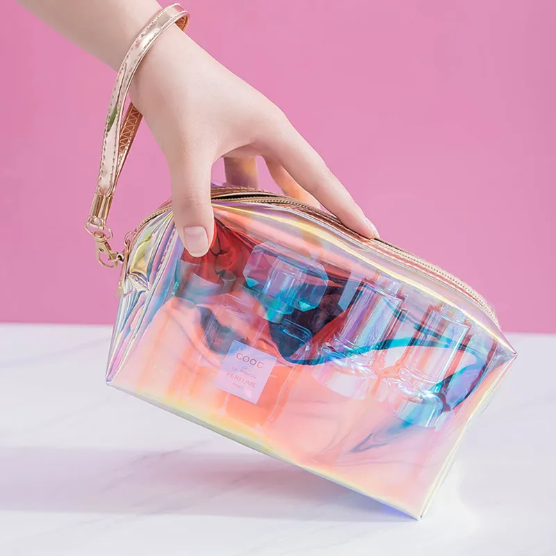Xianghui Wholesale Laser TPU Transparent Portable Storage Multi-Functional Cosmetic Makeup Bags