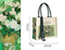 Xianghui Oil Painting Handheld Canvas Bag Large Capacity White Rose Handbag