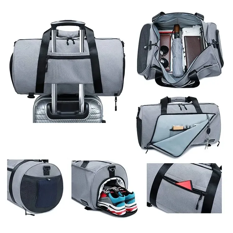 Xianghui Carry-on Sports Gym Duffel Bag Tote Bag with Shoe Compartment