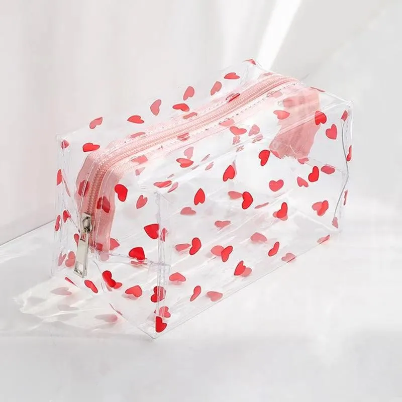 Xianghui OEM Transparent Make up Window PVC Cosmetic Bag Waterproof Travel Beauty Makeup Bag