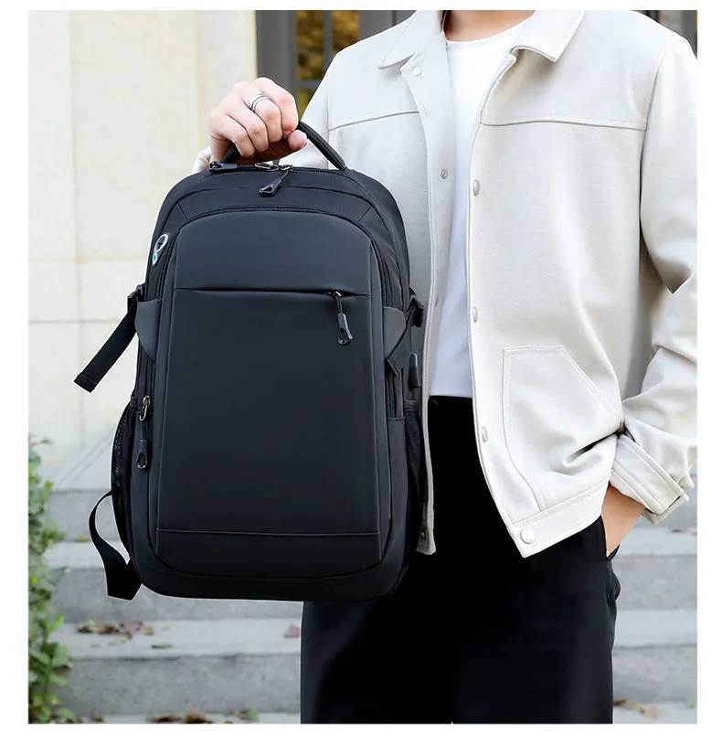 Xianghui USB Anti-Theft Pocket Printed Logo Leisure Backpack Computer Bag