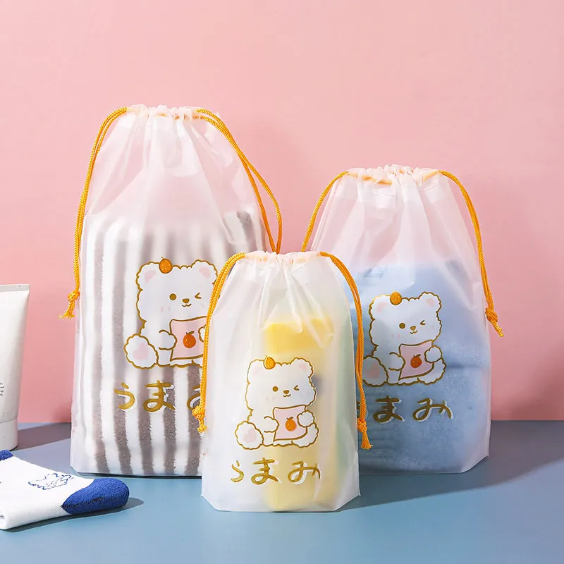Xianghui Drawstring Bag Clothes Shoes Travel Storage Bag Transparent Socks Shoes Plastic Bag