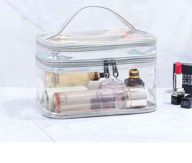 Xianghui Custom Makeup Bag Portable Waterproof Toiletry Pouch Travel Make up Bag PVC Cosmetic Bag