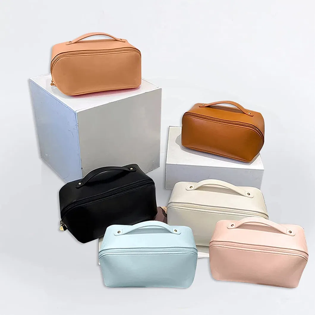 Xianghui OEM Transparent Make up Window PU Cosmetic Bag Travel Beauty Makeup Bag