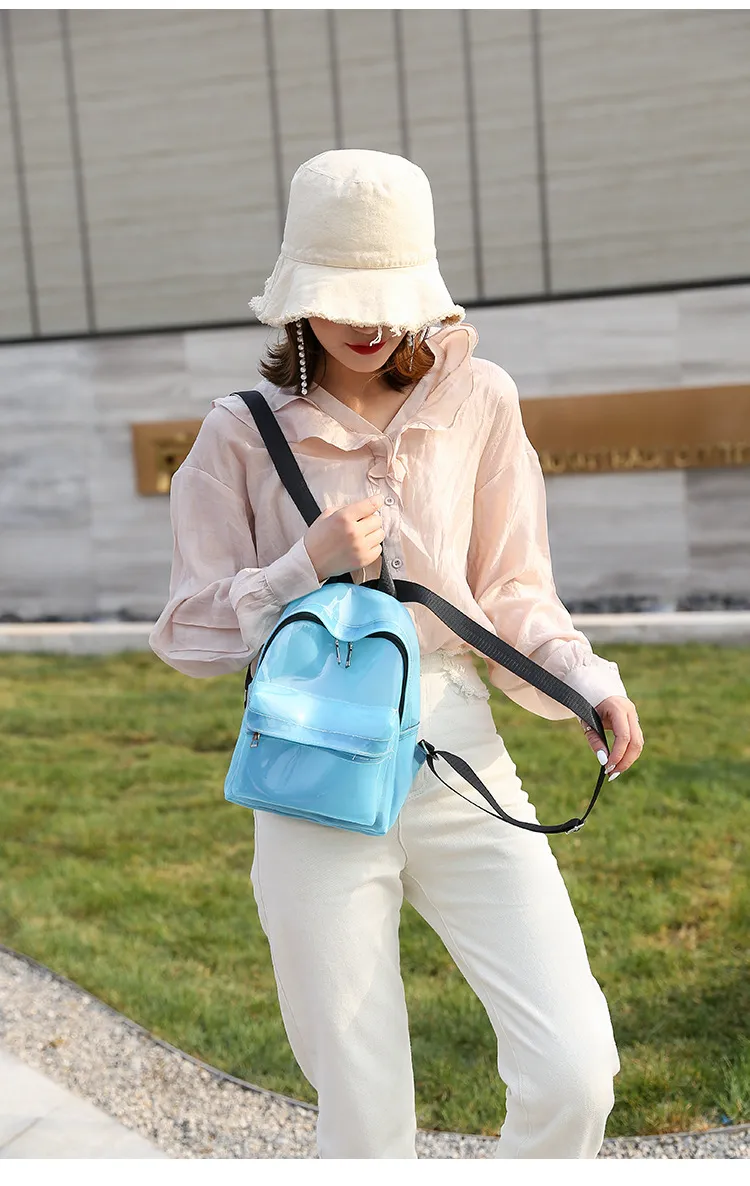 Xianghui Stylish Waterproof PVC Transparent Unisex Custom Logo PVC Backpack