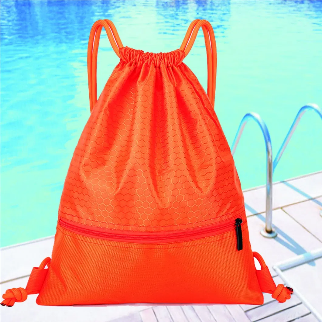 Xianghui Polyester Shopping Drawstring Bag Draw String Bags Sport Gym Backpack