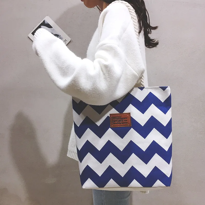 Xianghui Custom Ladies Alphabet Print Shoulder Eco Friendly Large Canvas Tote Bag