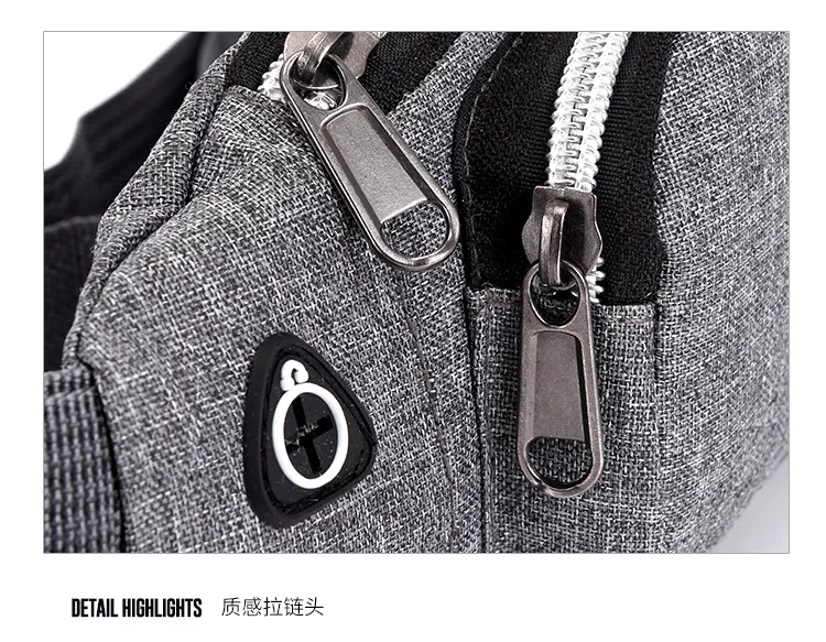 Lightweight Nylon Waist Pack Unisex Fashion Mini Belt Bag with Zipper Closure Waterproof Logo Pattern Bag Design for Travel