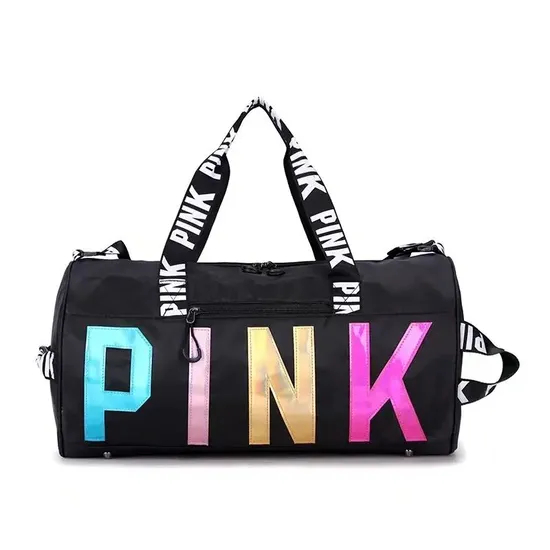 Xianghui Large Pink Duffle Bags Shoulder Gym Sports Bag Nylon Waterproof Bag