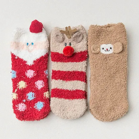 Xianghui Children's Christmas Plush Thick Gift Kids Warm Socks
