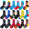 Xianghui Carton Men Unisex Happy Custom Logo Jacquard Funny Women Crew Socks