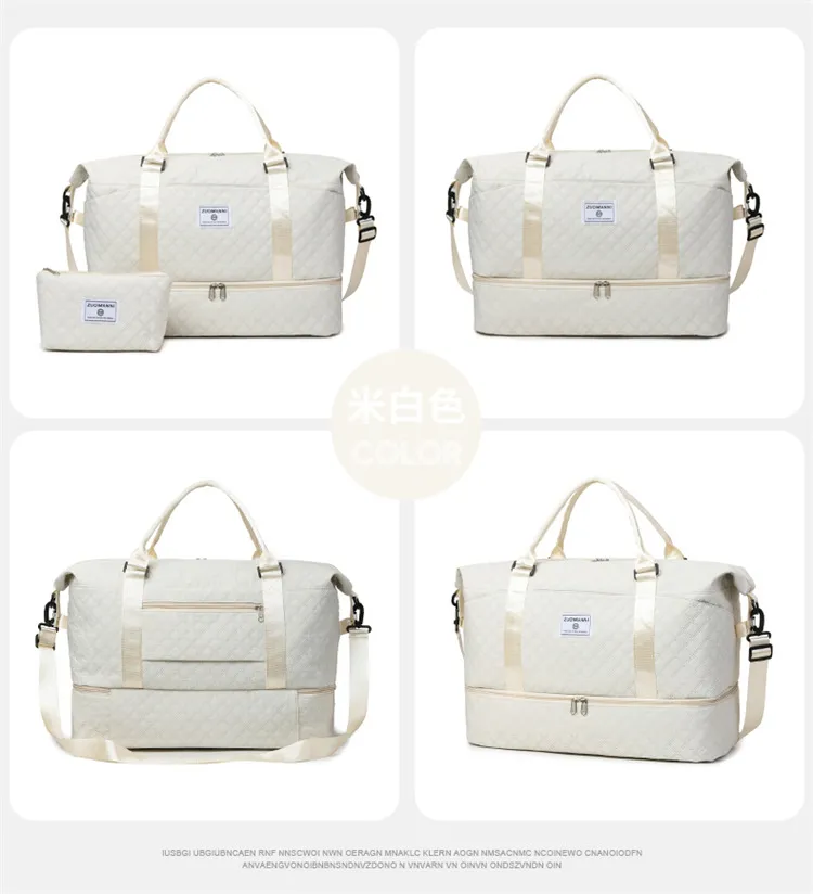 Xianghui Large Capacity Travel Bag Women Short Trip Convenient Luggage Bag Storage Wet Dry Separate Sports Gym Tote